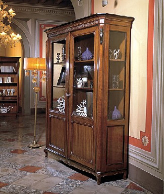 Furniture Wood Brown Display case Chic display cabinet Italian Furniture Classic