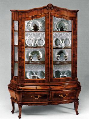 Solid wood sideboard with 2 drawers and glass doors Dining room Sideboard Living room