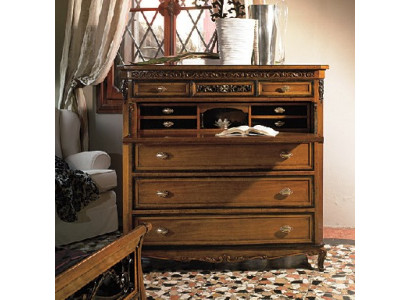 Secretary Chest of drawers Solid wood Bedroom Italian Furniture Living room Brown
