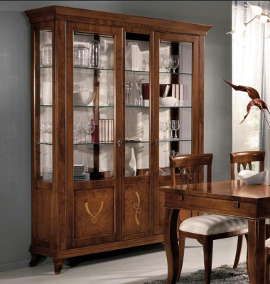 Display case Living room Furniture Sideboard Solid Wood Display cases Glass Wardrobe Real wood