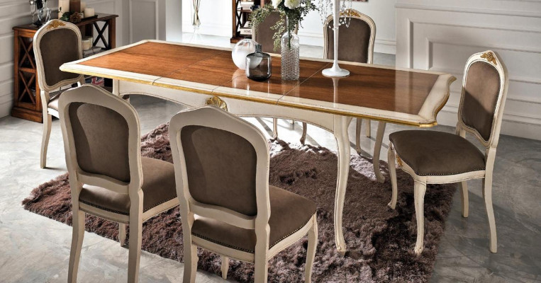 Baroque Antique Style Dining Table Table Real Wood Classic Design Tables Italy