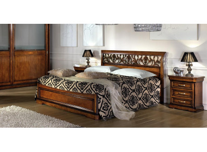 Luxury Bed Wood Bedroom Set Beds 2x Bedside table Console Side table 3pcs