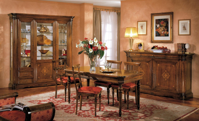 Designer Luxury Wood Display Case Sideboard Italian Furniture Real Wood Sideboard