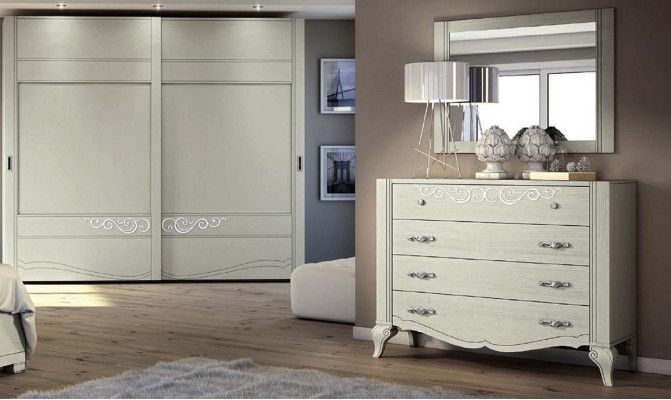 Chest of drawers Mirror Wardrobe Chests of drawers Shelf Console Furniture Wooden Cabinet Italy Set 2pcs.