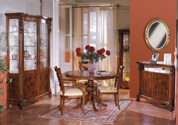 Design Dining Room Round Table Set Suite 4 Piece Sets Italian Furniture Complete