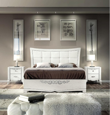 Double bed Bed Luxury Beds Wood Bed frame e Bed frame White Design Modern new