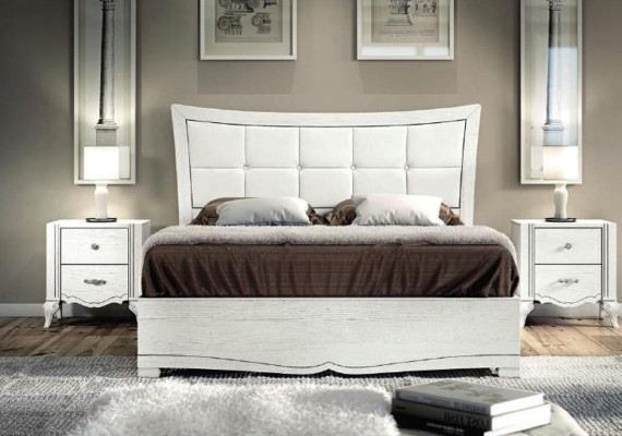 Double bed Beds Bed Upholstery Wood Designer Double bed frame White Bed frame e