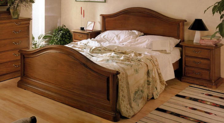 Buy a large double bed in a classic, simple style from natural wood