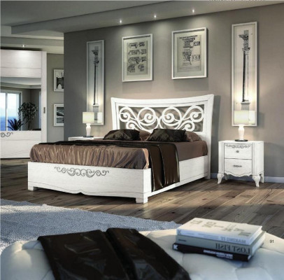 Double bed Bed Luxury Beds Wood Bed frame e Bed frame White Design Modern new