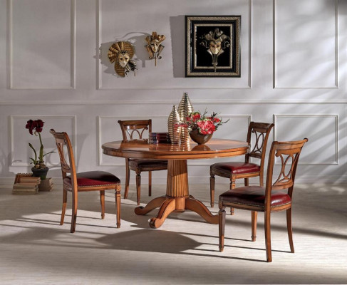Suite 4x Chairs Art Deco Upholstery Design new Wood Dining Chair Room Set Seat