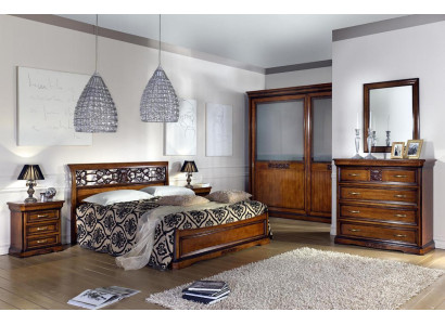 Bedroom Wood Brown Bed Luxury Furniture Vaccari cav giovanni Solid wood new