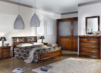 Bedroom Wood Brown Bed Luxury Furniture Vaccari cav giovanni Solid wood new