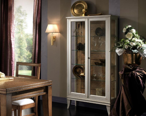 Retro Style Glass Dining room cabinet Glass table Wardrobe Display case Living room Showcases