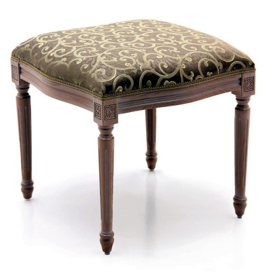 Living room Designer Stool Wood Textile Footstool Ottoman Stool Pouf