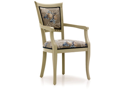 Dining room chair Art Deco Armrest Dining room Chairs Design Textile Luxury Multicolored