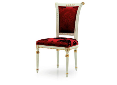 Luxury Chair Red Armchair Dining room Designer Wood Furniture White Chair without Armrest