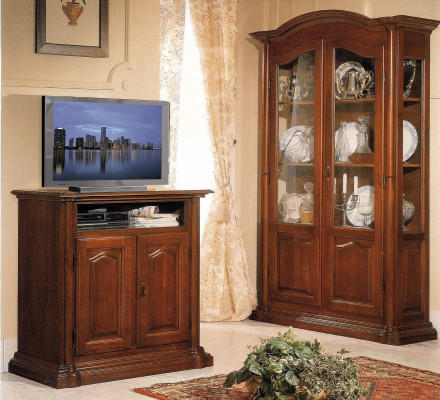 tv sideboard TV cabinet living room design shelf wood shelves lowboard Italy brown