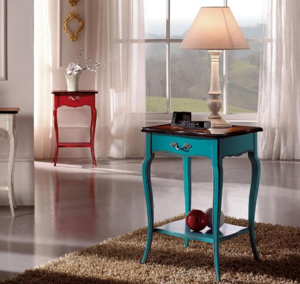 Consoles Bedside table Bedroom Side table Modern Design Furniture Wood AzurBlue