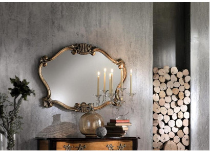 Italian Classic r Designer Mirror Wall mirror with bronze leaves Baroque