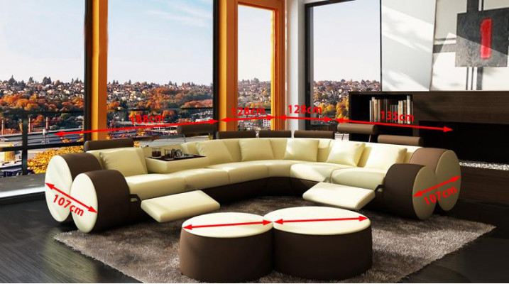 Corner sofa Sofa Leather Couch - Designer Couch Set Seat Upholstery Living landscape