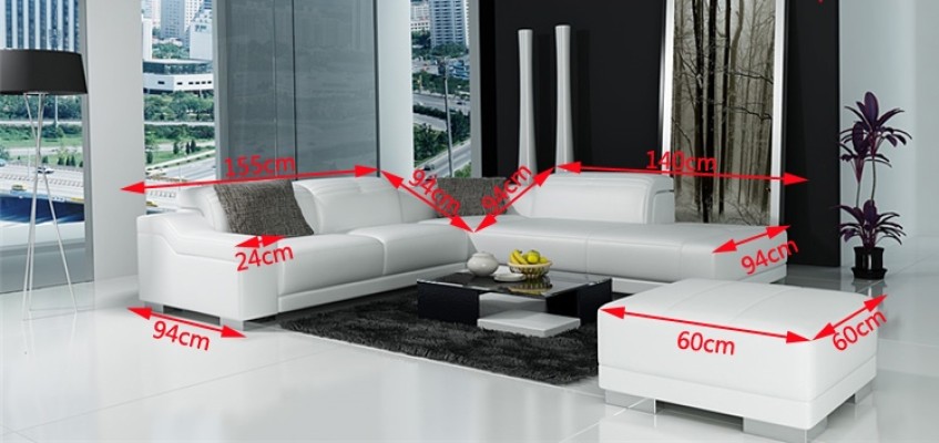 Designer Sofa Suite Couch Corner sofa with Stool Living landscape Upholstery