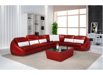Designer Sofa Couch Corner sofa with Stool Living landscape Suite Upholstery
