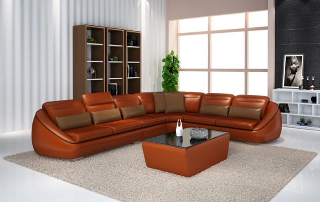 Designer Sofa Couch Corner sofa with Stool Living landscape Suite Upholstery