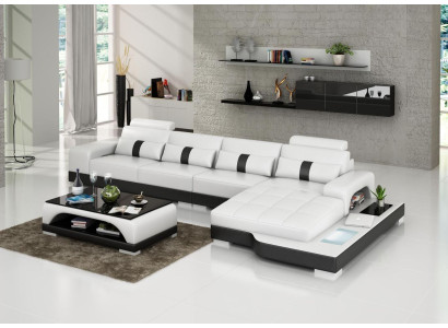 Corner sofa Sofa Living landscape L-shape Upholstery Couch Leather sofa Sofas