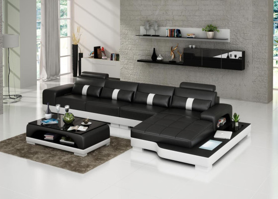 Corner sofa Sofa Living landscape L-shape Upholstery Couch Leather sofa Sofas