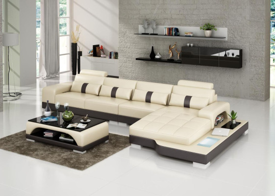 Corner sofa Sofa Living landscape L-shape Upholstery Couch Leather sofa Sofas