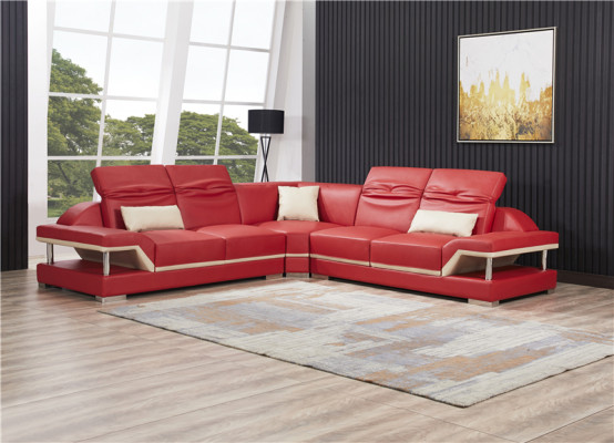 L-shape Leather Living landscape Couch Upholstery Seat Corner sofa Sofa Living room