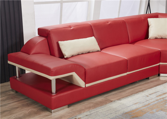 L-shape Leather Living landscape Couch Upholstery Seat Corner sofa Sofa Living room