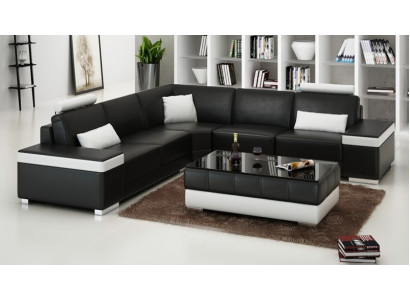 Leather sofa Furniture L-shape Couch Living landscape Corner sofa Suite Design