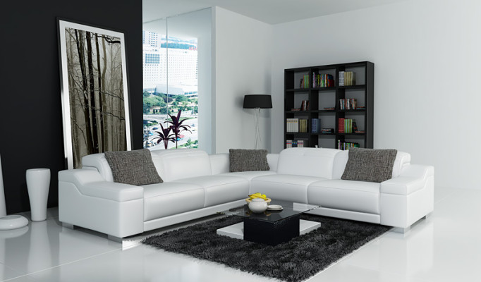 Corner sofa Sofa Couch Upholstery Living landscape Leather Corner Decorative Sofas Suite