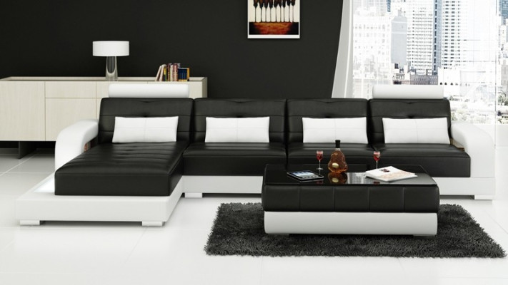 Furniture Corner sofa Leather Sofa Couch Upholstery Corner Seat Living landscape Suite