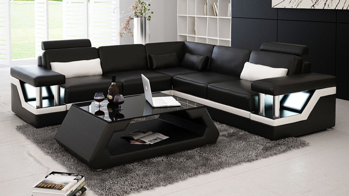 Couch Corner sofa Leather Living landscape Suite Design Modern Sofa L-shape