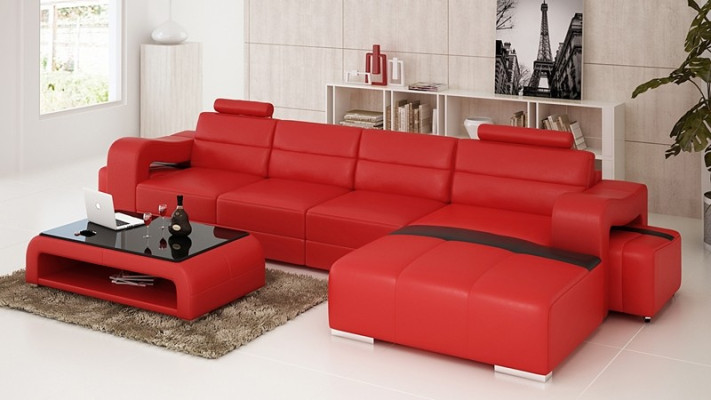 Couch Upholstery Suite Living landscape Design Corner sofa Leather new L-shape