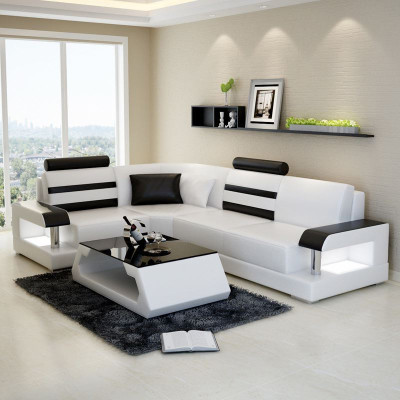 Corner sofa Leather Sofa Couch Upholstery Corner Seat Living landscape Suite L-shape