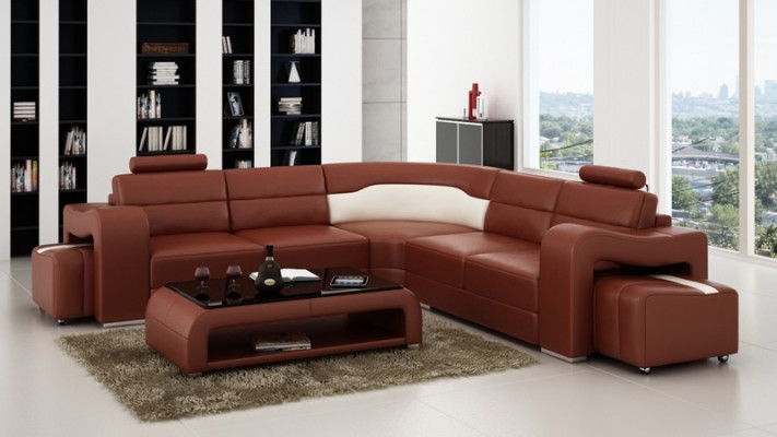 Corner sofa Sofa Couch Upholstery Living landscape Leather Corner Sofas Decoration Suite