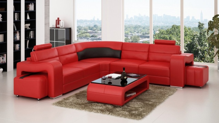 Corner sofa Sofa Couch Upholstery Living landscape Leather Corner Sofas Decoration Suite