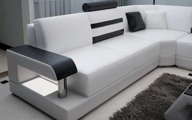 Corner sofa Leather Sofa Couch Upholstery Corner Seat Living landscape Suite L-shape