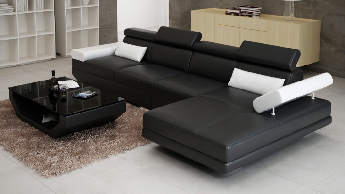Leather sofa L-shape Couch Living landscape Corner sofa Suite Design Modern