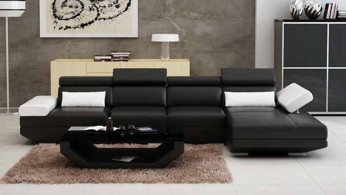Leather sofa L-shape Couch Living landscape Corner sofa Suite Design Modern