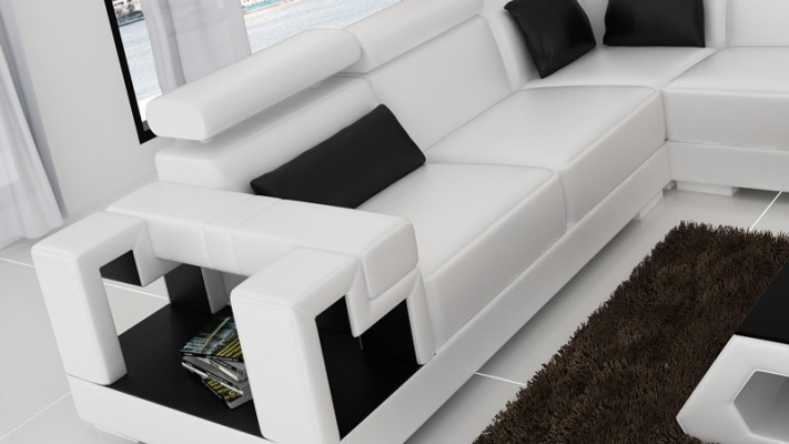 Corner sofa Sofa Couch Upholstery Living landscape Leather Corner Sofas Suite L-shape new
