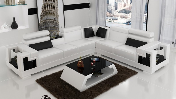 Corner sofa Sofa Couch Upholstery Living landscape Leather Corner Sofas Suite L-shape new