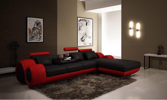 Corner sofa Sofa Couch Upholstery Living landscape Leather Corner Sofas Suite