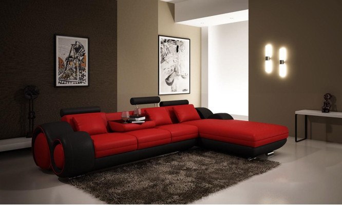 Corner sofa Sofa Couch Upholstery Living landscape Leather Corner Sofas Suite