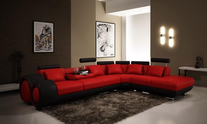 Sofa Corner sofa Couch Upholstery Seat Living landscape Suite L-shape Fabric