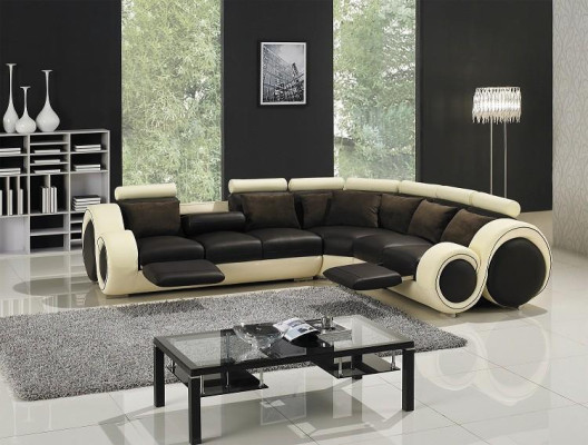 Corner sofa Leather Sofa Couch Upholstery Corner Seat Living landscape Suite L-shape Fabric
