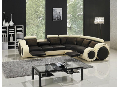 Corner sofa Leather Sofa Couch Upholstery Corner Seat Living landscape Suite L-shape Fabric